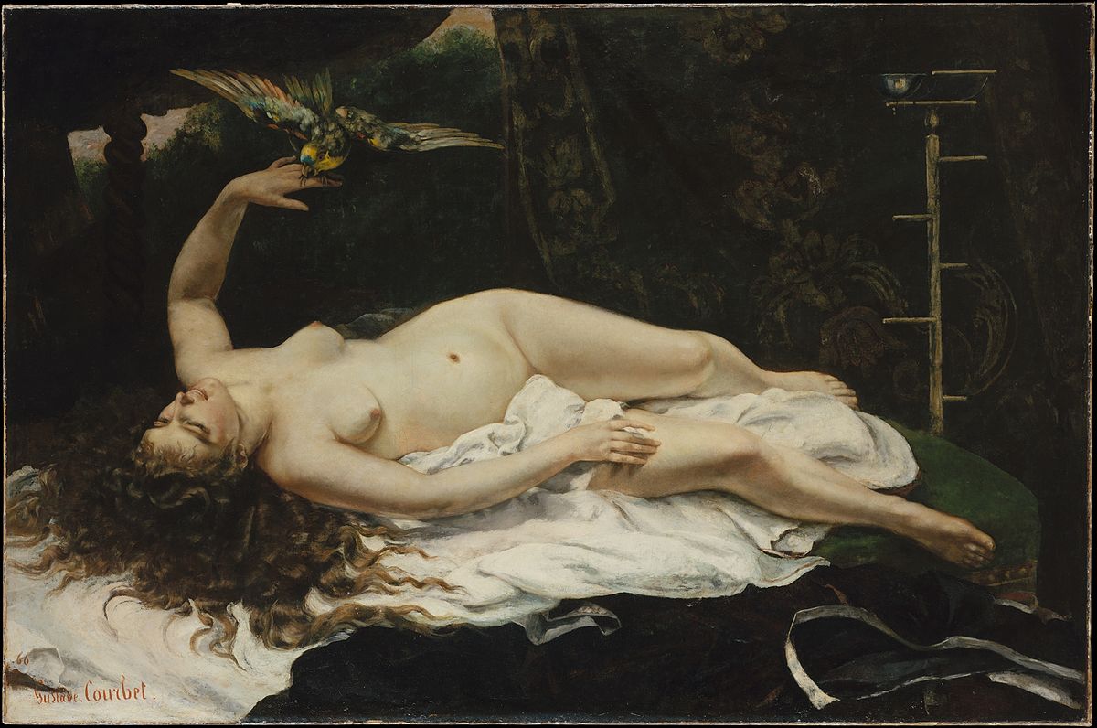 Courbet Donna con pappagallo